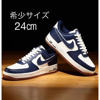 ナイキ(NIKE)の【新品】24㎝　ナイキ エアフォース1 ロー "カレッジパック"ネイビー(スニーカー)