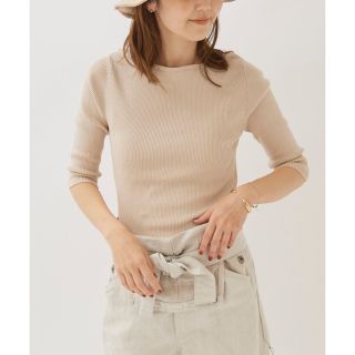 プラージュ(Plage)のplage Cotton rib プルオーバー ベージュ(カットソー(長袖/七分))