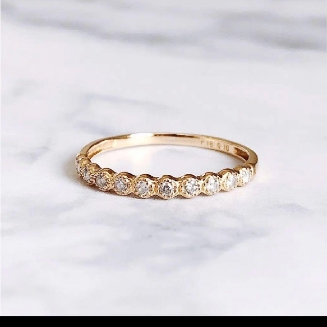 美品K18 エタニティ ダイヤモンドリング レディースのアクセサリー(リング(指輪))の商品写真