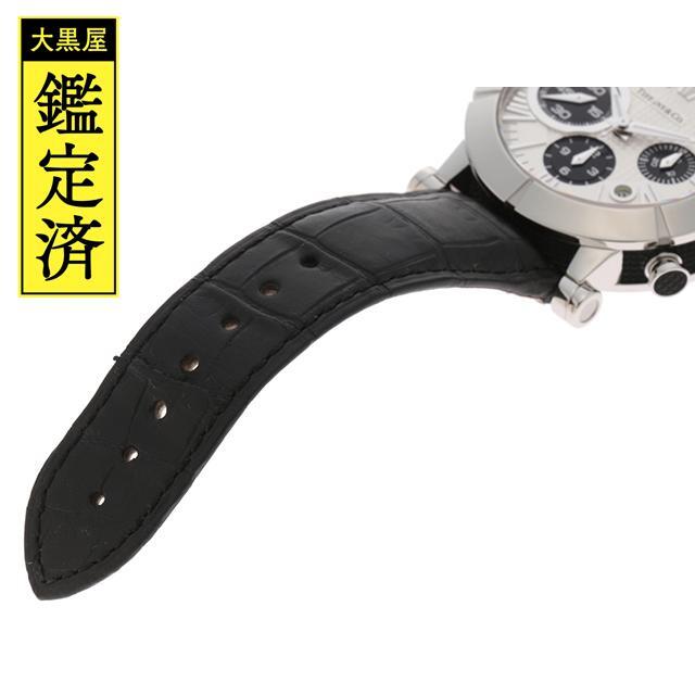 ティファニー アトラスジェント クロノグラフ ステンレス/革ベルト