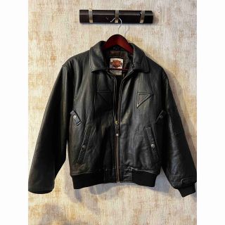 Harley Davidson ハーレー レザー ナイロン ジャケットmaー1