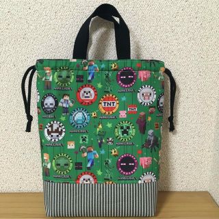 シューズ袋　巾着タイプ　上履き入れ　上靴袋　ハンドメイド　(シューズバッグ)