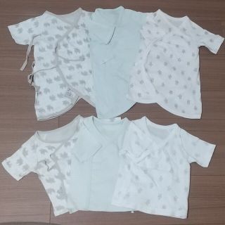 ユニクロ(UNIQLO)の新生児  長肌着&短肌着セット  計6枚まとめ売り  UNIQLO   MOZ(肌着/下着)