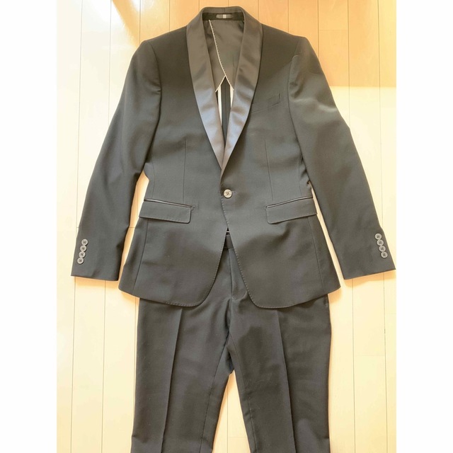 【新品】SUITSELECTスーツセレクト◆タキシードセットアップ◆黒90Y4