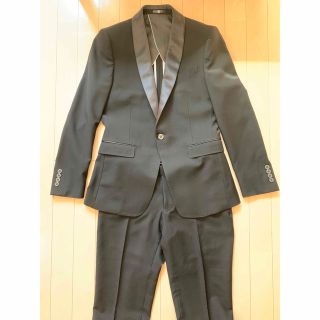 【新品】SUITSELECTスーツセレクト◆タキシードセットアップ◆黒90Y4(セットアップ)