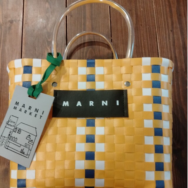 MARNIフラワーカフェカゴバッグトートマーケット   かごバッグ