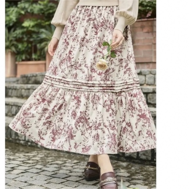 Autumn Botanical Printed Skirt herlipto