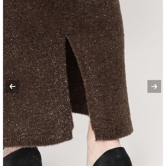 SLOBE IENA(スローブイエナ)のラメニットタイトスカート　ネイビー レディースのスカート(ロングスカート)の商品写真