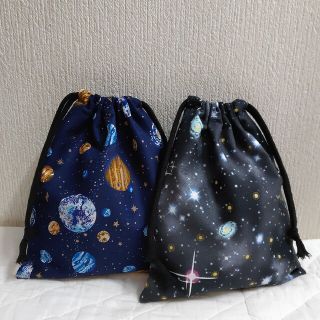 巾着袋2点セット　ハンドメイド(外出用品)