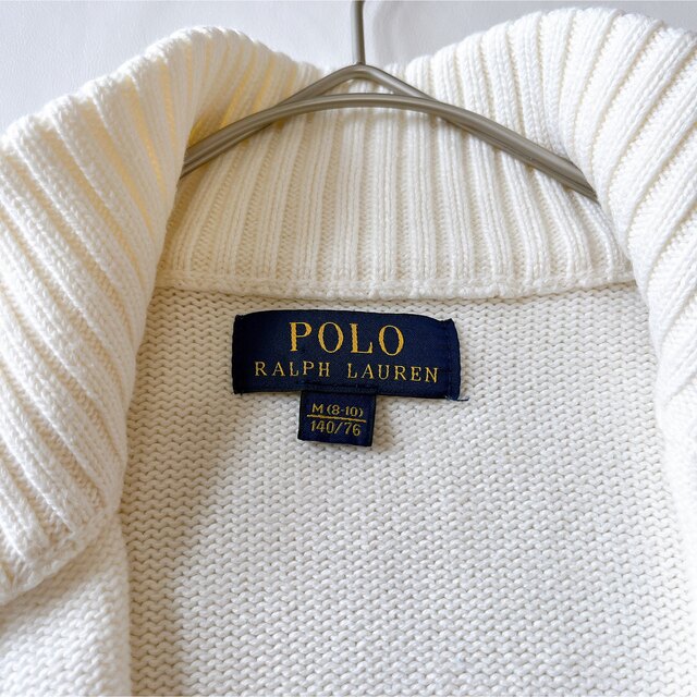 POLO RALPH LAUREN(ポロラルフローレン)の【美品】ポロラルフローレン　ジップアップパーカー　ニット　140 キッズ/ベビー/マタニティのキッズ服女の子用(90cm~)(ジャケット/上着)の商品写真