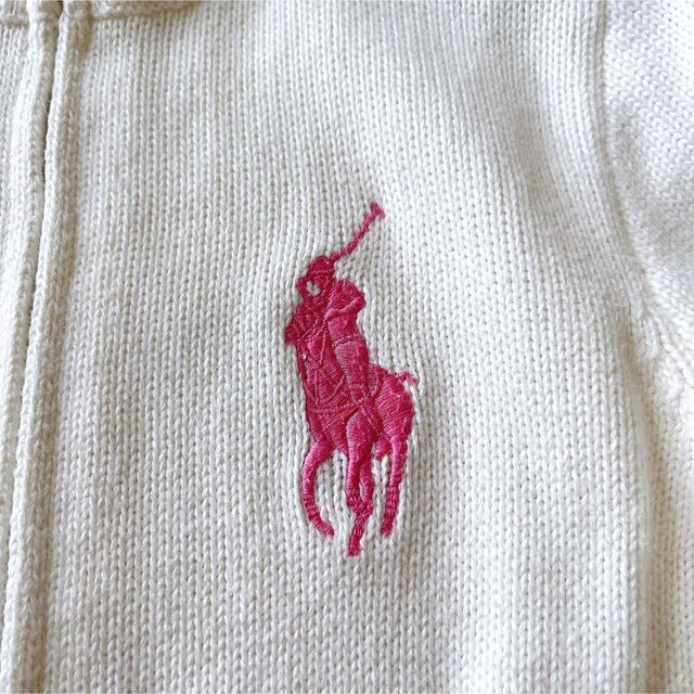 POLO RALPH LAUREN(ポロラルフローレン)の【美品】ポロラルフローレン　ジップアップパーカー　ニット　140 キッズ/ベビー/マタニティのキッズ服女の子用(90cm~)(ジャケット/上着)の商品写真