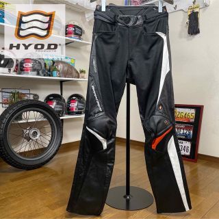 超美品☆HYOD ヒョウドウ パンチングレザーパンツ ブラック/LLの通販