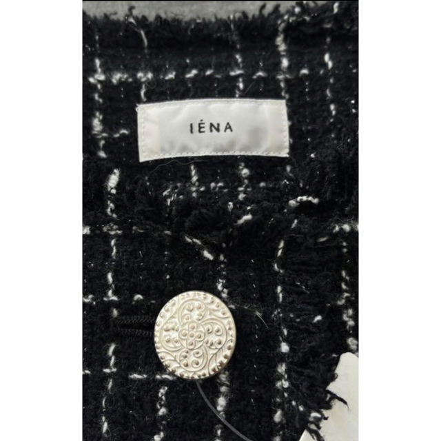 IENA(イエナ)のお値下げ　IENA BLACK tweed ジャケット レディースのジャケット/アウター(ノーカラージャケット)の商品写真