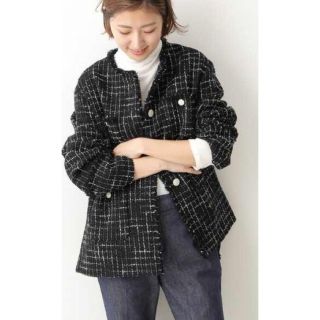 完売品★ IENA Monotone Tweed ノーカラージャケット 38