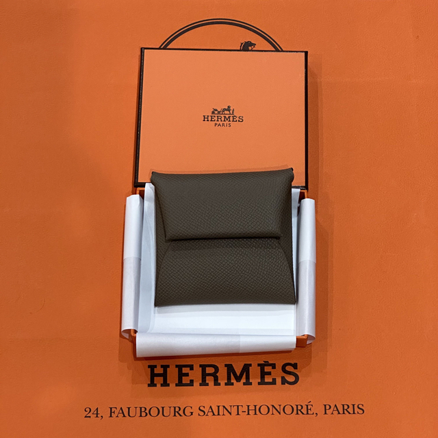 新品 HERMES エルメス バスティア コインケース エトゥープ ツイリー-