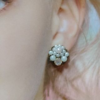 パールビジューピアス ハンドメイド オリジナルピアス(ピアス)