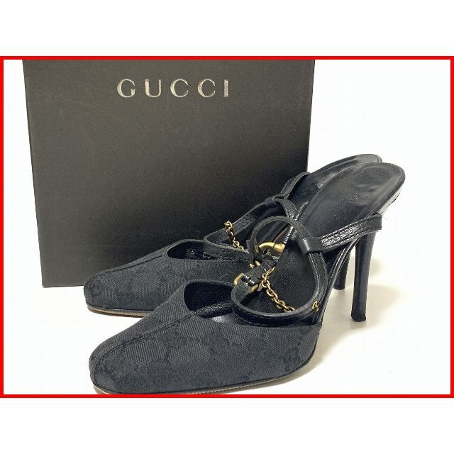 Gucci(グッチ)のGUCCI グッチ ミュール パンプス 36≒23.m 黒 箱付 jtu レディースの靴/シューズ(ハイヒール/パンプス)の商品写真