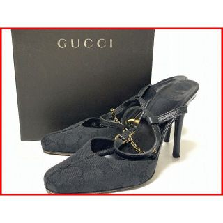 グッチ(Gucci)のGUCCI グッチ ミュール パンプス 36≒23.m 黒 箱付 jtu(ハイヒール/パンプス)