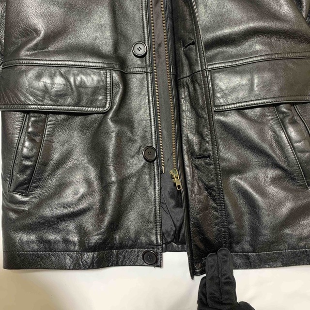 vintage ラムレザー　ジャケット　重厚 メンズのジャケット/アウター(レザージャケット)の商品写真