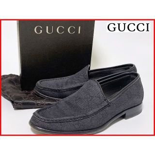 グッチ(Gucci)のGUCCI グッチ ローファー 35.5≒22.5cm 紺黒系 箱付 jtl(ローファー/革靴)