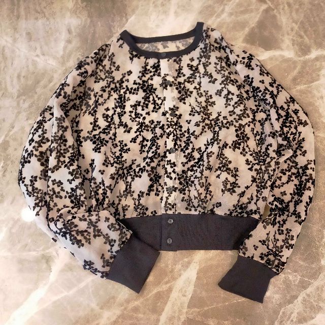 【CLANE×田中みな実】クラネ 小花柄 オパールカーディガン ミックス 1
