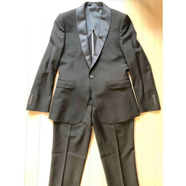 【新品】SUITSELECTスーツセレクト◆タキシード　セットアップ◆黒90A4