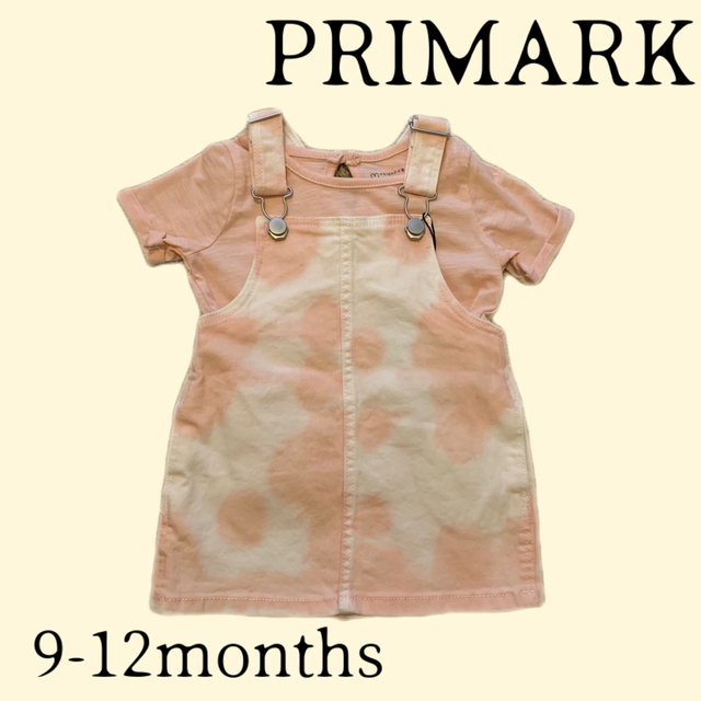 PRIMARK(プライマーク)の【PRIMARK】ジャンパースカートTシャツ2点セット80cm キッズ/ベビー/マタニティのベビー服(~85cm)(ワンピース)の商品写真