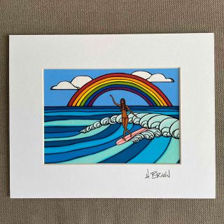 ヘザーブラウン　アートプリント　surf rainbow(絵画/タペストリー)