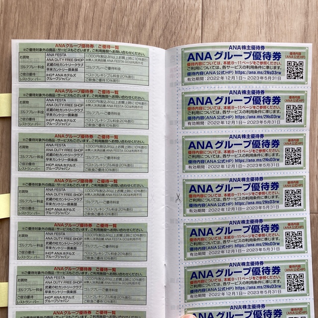 株主優待券 ANA グループ 3枚（1枚、1冊から可能） 新しい季節 3960円