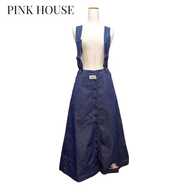 【PINK HOUSE】刺繍ジャンパースカート ピンクハウスロングワンピース/マキシワンピース
