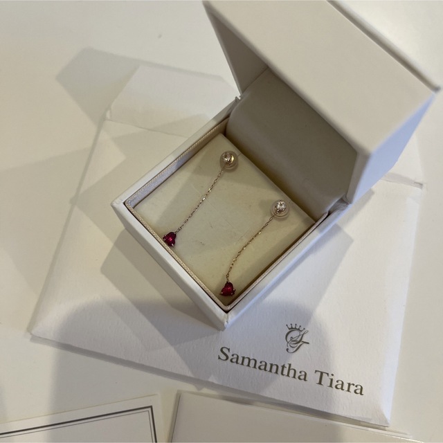 Samantha Tiara(サマンサティアラ)の美品 サマンサティアラ 揺れるハートダイヤモンドピアス レディースのアクセサリー(ピアス)の商品写真