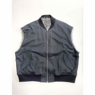 ウル(URU)のURU WOOL PONCH ZIP UP VEST CHARCOAL 22FW(ベスト)