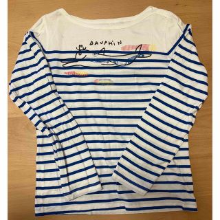 プチバトー(PETIT BATEAU)のプチバトー ボーダーカットソー (XS)(カットソー(長袖/七分))