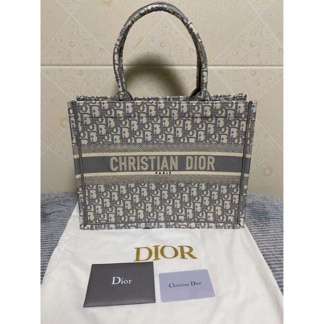 送料込】 Christian Dior グレー ミディアム ブックトート Dior