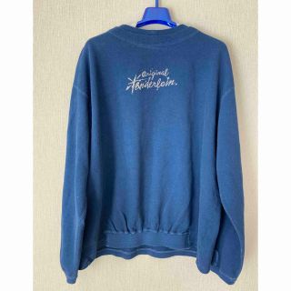 TENDERLOIN テンダーロイン 22SS MOSS STITCH SWEAT モスステッチ ロゴプリント スウェット トレーナー ブルー系 M