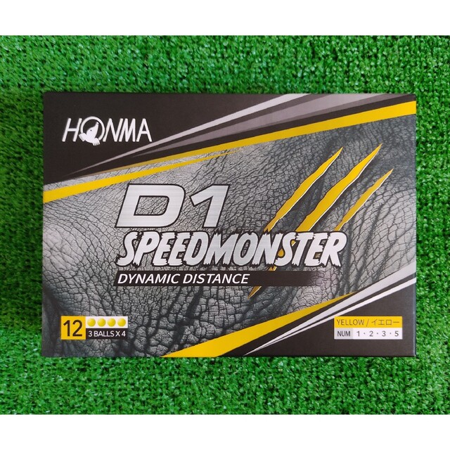 本間ゴルフ(ホンマゴルフ)のHONMA　ホンマ　 D1 スピードモンスター　イエロー　1ダース（12球） スポーツ/アウトドアのゴルフ(その他)の商品写真