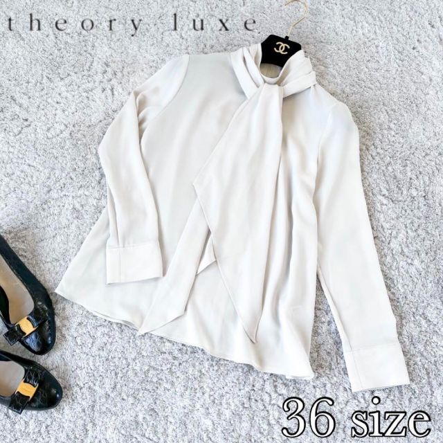 theory luxe セオリーリュクス ボウタイブラウス クリーム 36サイズシャツ/ブラウス(長袖/七分)