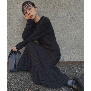 アメリヴィンテージ(Ameri VINTAGE)のアメリヴィンテージ　LUXURY BALLON HEM CUT DRESS(ロングワンピース/マキシワンピース)