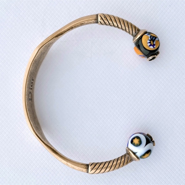 Dior ディオール ブレスレット バングル ロゴ ヴィンテージ風 七宝焼