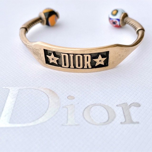 Dior ディオール　ブレスレット　バングル　ロゴ　ヴィンテージ風　七宝焼　美品 | フリマアプリ ラクマ