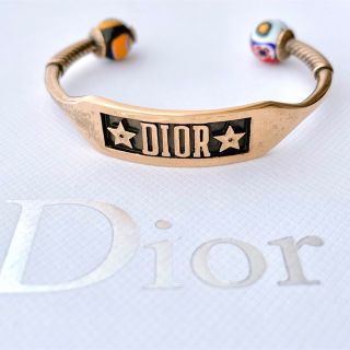 クリスチャンディオール(Christian Dior)のDior ディオール　ブレスレット　バングル　ロゴ　ヴィンテージ風　七宝焼　美品(ブレスレット/バングル)