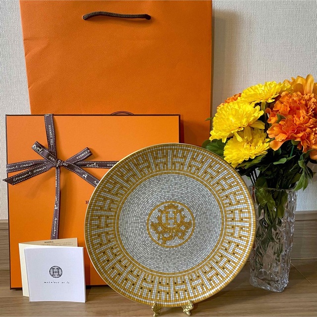 Hermes - HERMES エルメス モザイクヴァンキャトル プレート ゴールド