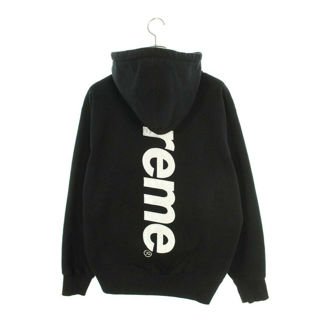 シュプリーム 22AW Satin Applique Hooded Sweatshirt サテンバックロゴプルオーバーパーカー  メンズ M