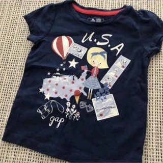 ベビーギャップ(babyGAP)の匿名・送料無料【Baby  gap】90cm☆夏☆半袖Tシャツ☆ネイビー(Tシャツ/カットソー)