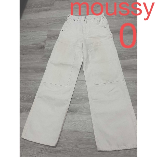 パンツmoussy ストレート　デニム　ホワイト