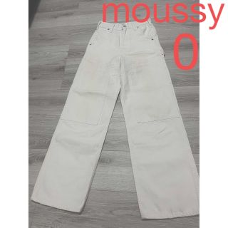 マウジー(moussy)のmoussy ストレート　デニム　ホワイト(デニム/ジーンズ)