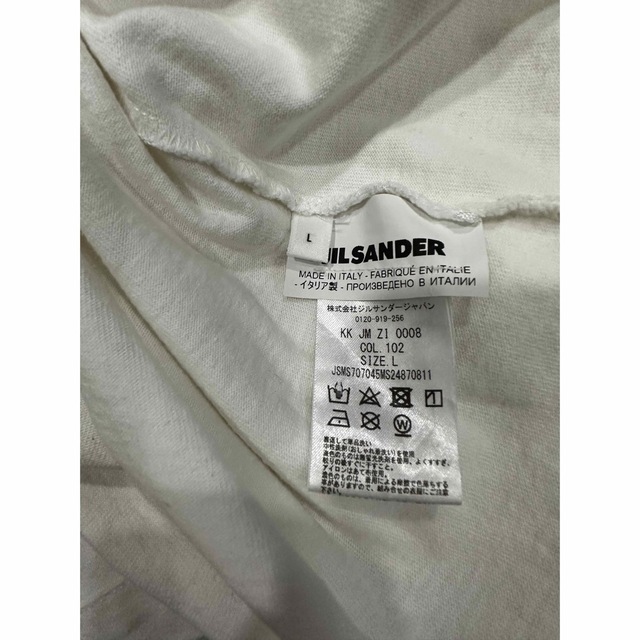 カラーホワイトJIL SANDER ジルサンダー　Tシャツ L