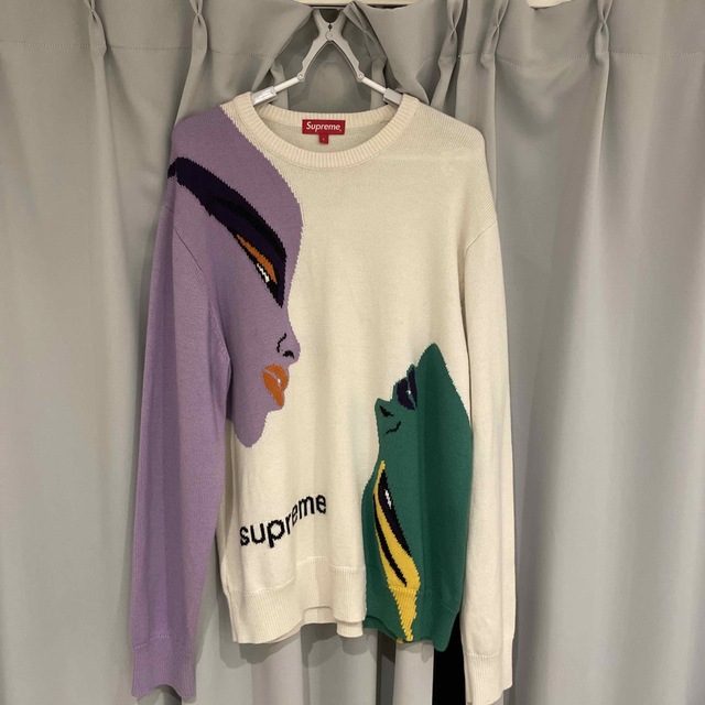 Supreme Faces Sweater Cream 21fw XL