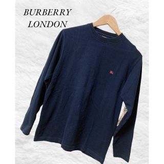 バーバリー(BURBERRY)の【希少】バーバリーロンドン　ノバチェック　ロンT ネイビー(Tシャツ/カットソー(七分/長袖))