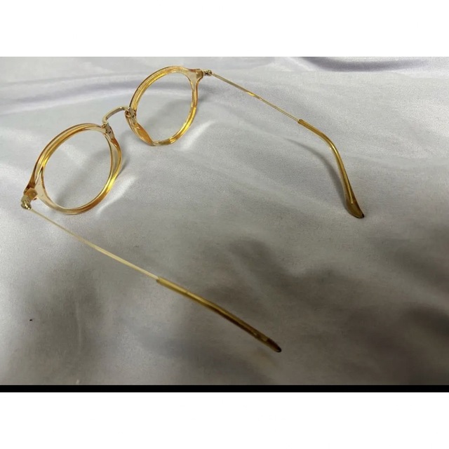 イエロー UVカット ブルーライトカット眼鏡 イエベ 黄色 紫外線カット レディースのファッション小物(サングラス/メガネ)の商品写真